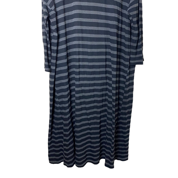 The GREAT. The Long Sleeve Knotted Henley Dress Striped sz 1 = Small - Picture 9 of 9